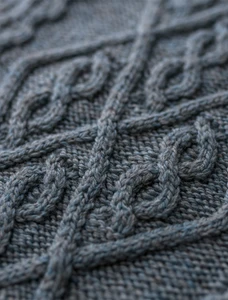 Ladies Aran Cable Knit Sweater - Skylight blue