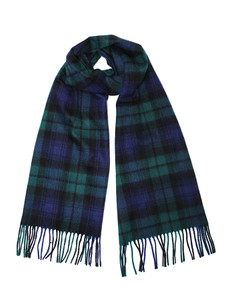 Pure Wool Tartan Check Scarf - Blackwatch | Aran Sweater Market