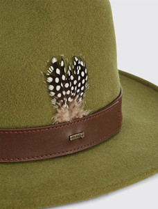 Ladies Gallagher Wool Felt Fedora - Olive