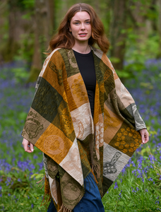 Celtic Dara Knot Ruana Wrap - Gold