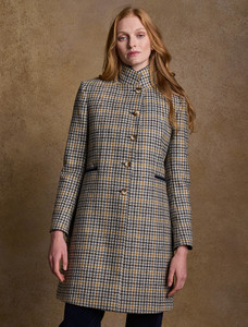 Isabella Tweed Coat - Saffron Cobalt Blue | Aran Sweater Market