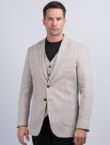 Irish Desert Grey Linen Jacket