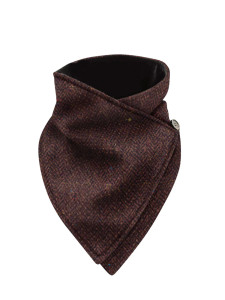 Luxurious Wool Tweed Snood - Brown Herringbone