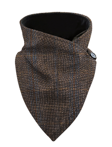 Luxurious Wool Tweed Snood - Brown Hunting Check