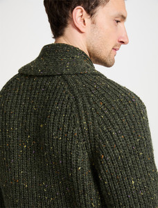 Men's Donegal Wool Rib Shawl Cardigan