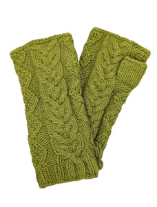 Aran Cable Handwarmer  - Lime