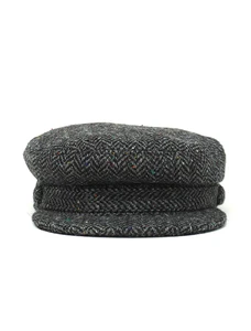 Skipper Cap - 100% Donegal Tweed - Donegal Tweed  - Charcoal