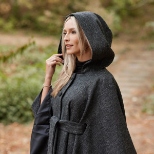 Donegal Tweed Hooded Cape