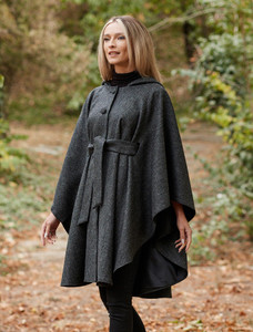 Donegal Tweed Hooded Cape
