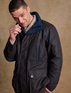 Archie Men's Waxed Jacket - Rustic Brown