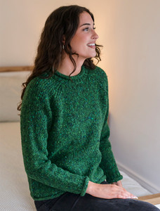 Ladies Roll Neck Wool Sweater - Valley Green