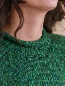 Ladies Roll Neck Wool Sweater - Valley Green
