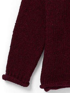 Ladies Roll Neck Wool Sweater - Winter Berry