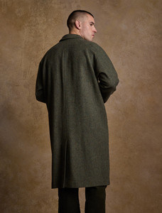 Sean Tweed Overcoat - Donegal Moss Herringbone