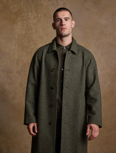 Sean Tweed Overcoat - Donegal Moss Herringbone