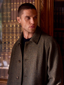 Sean Tweed Overcoat - Donegal Moss Herringbone