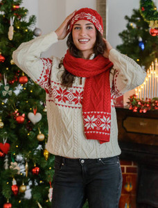 Fairisle Snowflake Aran Scarf