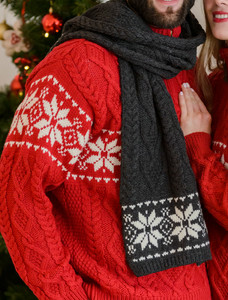 Fairisle Snowflake Aran Scarf