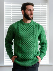 Merino Aran Sweater - kiwi