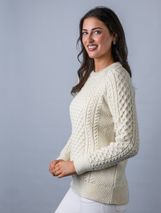 Ladies Crew Neck Raglan - Natural White