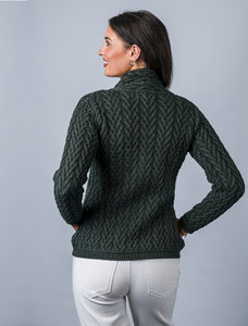 Herringbone Size Zip Cardigan