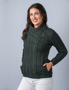 Herringbone Size Zip Cardigan