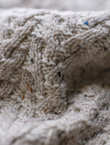 Herringbone Size Zip Cardigan - Oatmeal