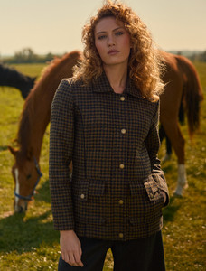 Aine Tweed Coat - Earth Check