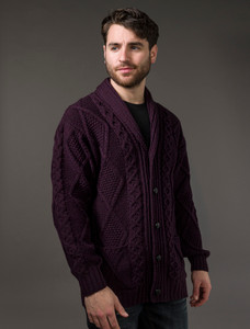 Men's Shawl Neck Dia​mond Cardigan