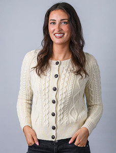 Aran Leaf Coat -  Natural White