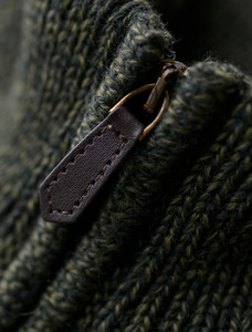 Mens Aran Zip Cardigan