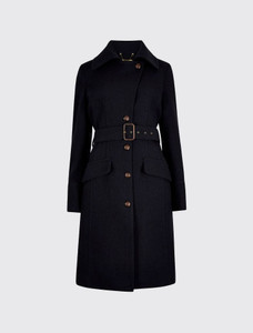 Brookvale Fitted Tweed Coat - French Navy