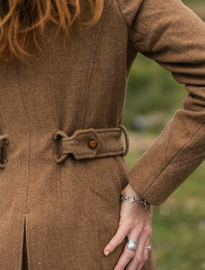 Brookvale Fitted Tweed Coat - Camel Twill
