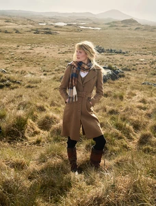 Brookvale Fitted Tweed Coat - Camel Twill