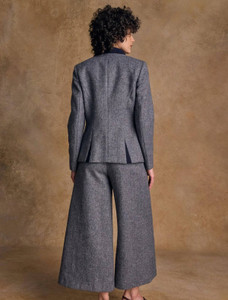 Enya Tweed Culottes  - Denim Herringbone