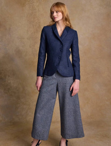 Enya Tweed Culottes  - Denim Herringbone