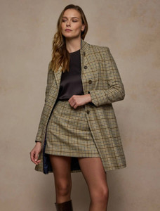 Isabella Tweed Coat - Caramel Check