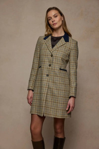 Isabella Tweed Coat - Caramel Check