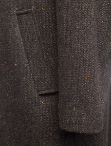 Men's Brown Hopsack City Coat