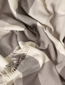 Wool and Cashmere Throw - White Mink