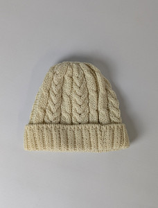 Aran Worsted Wool Hat - White