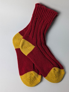 Knitted Tip Socks Red Velvet