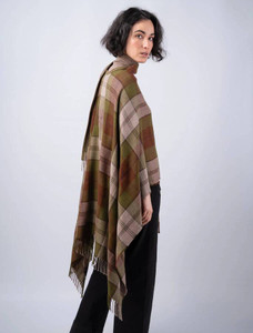 Women's Lambswool Brat Shawl - Moss