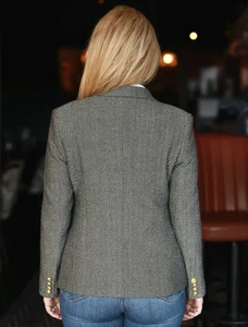 The Donegal Blazer - Black & White Herringbone