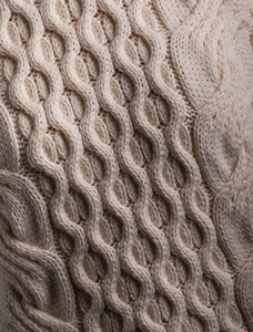 Ladies Supersoft Merino Cable Sweater - Natural White