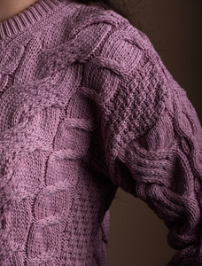 Ladies Supersoft Merino Cable Sweater - Winter Rose