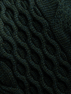 Ladies Supersoft Merino Cable Sweater - Seaweed Green