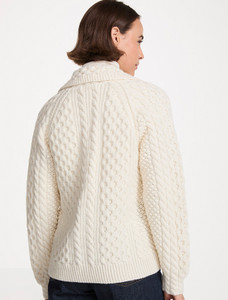 Honeycomb Handknit Cardigan - Natural White