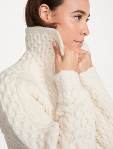 Honeycomb Handknit Cardigan - Natural White