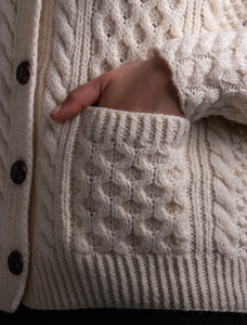 Honeycomb Handknit Cardigan - Natural White